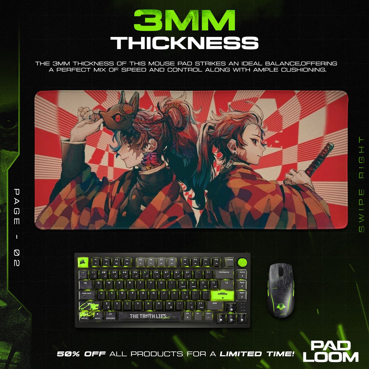 Tanjiro Kamado Mouse Pad - Mountain Serenity Anime Desk Mat Padloom