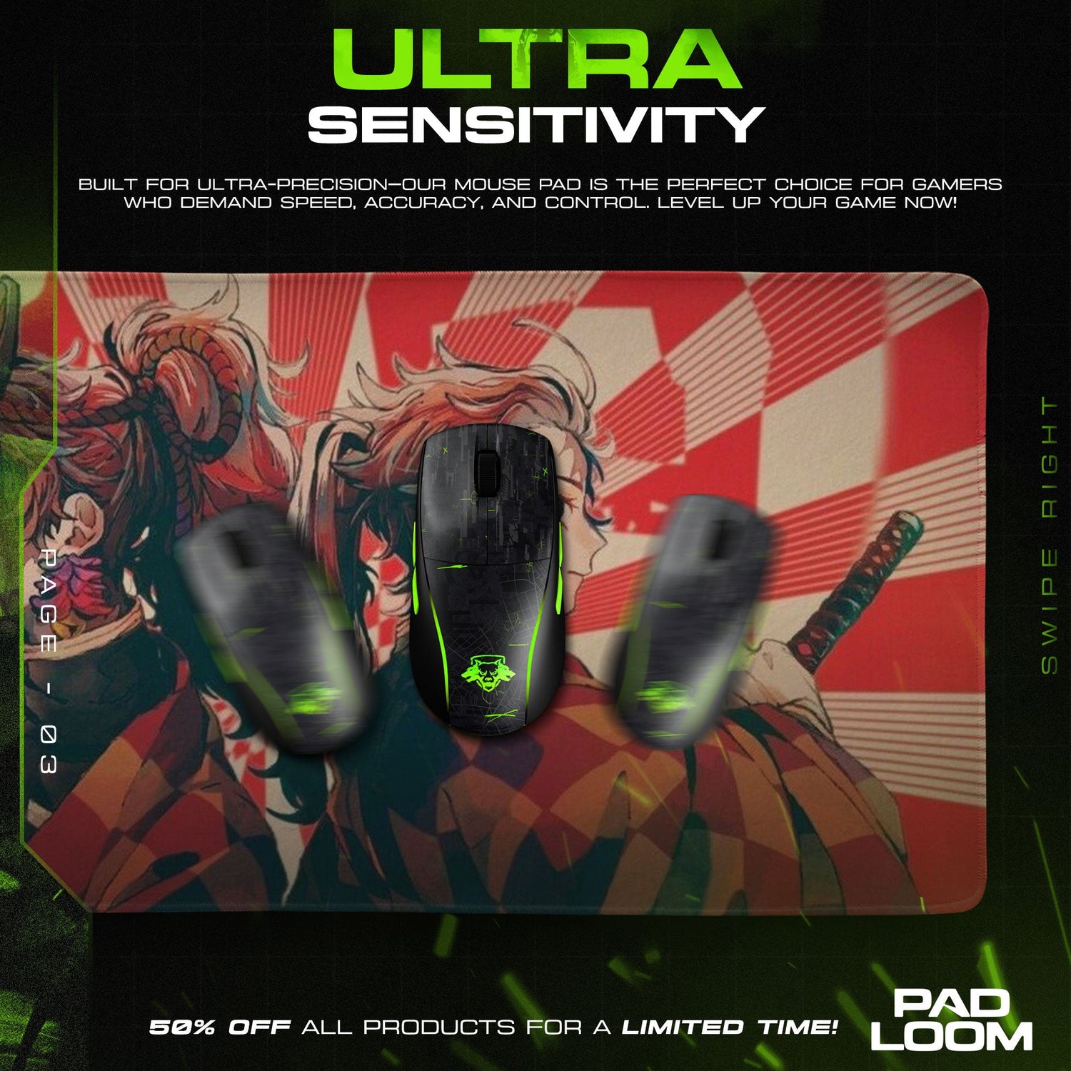 Tanjiro Kamado Mouse Pad - Mountain Serenity Anime Desk Mat Padloom