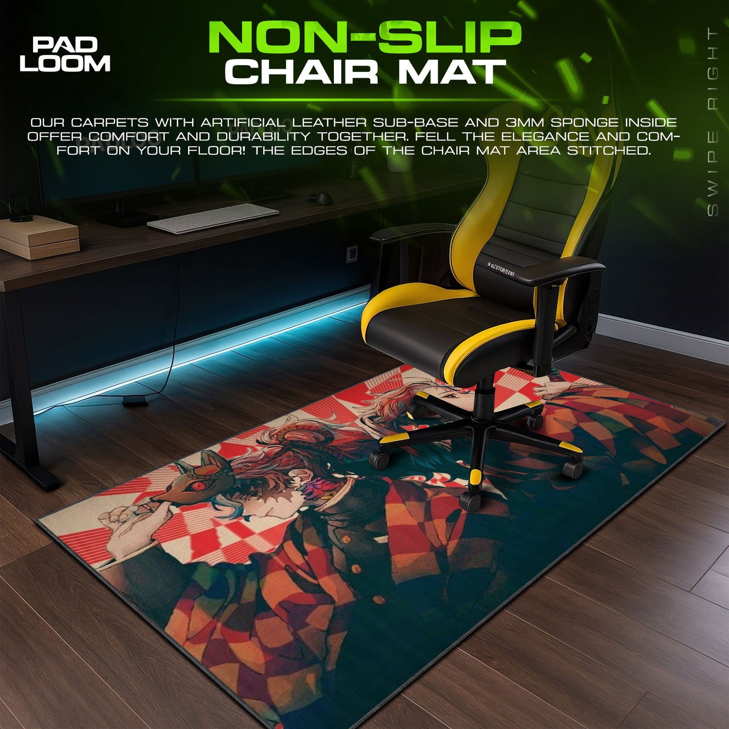 Tanjiro Kamado Mouse Pad - Mountain Serenity Anime Desk Mat Padloom