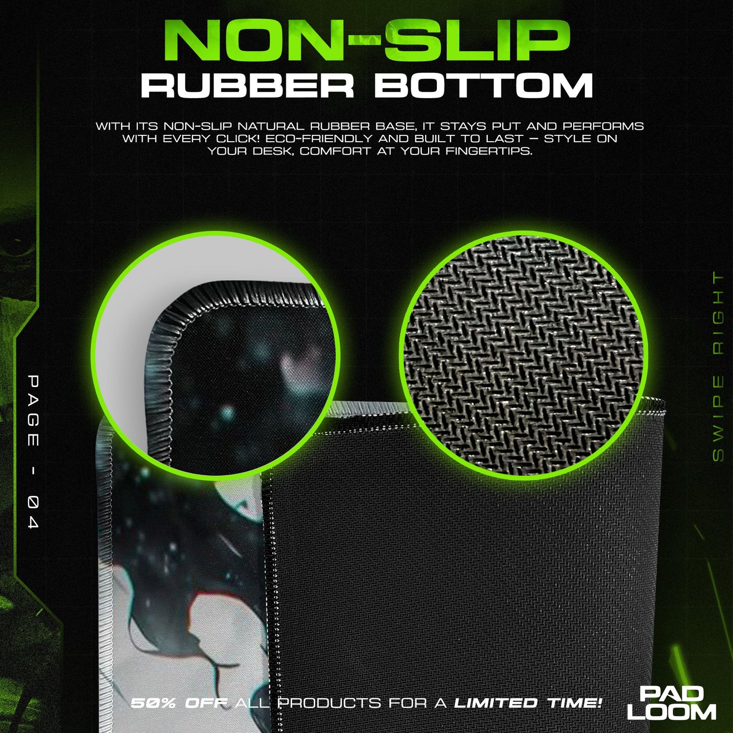 Tanjiro Kamado Mouse Pad - Water Fury Anime Desk Mat Padloom