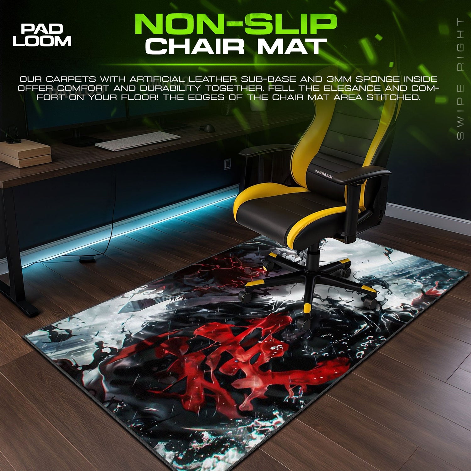 Tanjiro Kamado Mouse Pad - Water Fury Anime Desk Mat Padloom