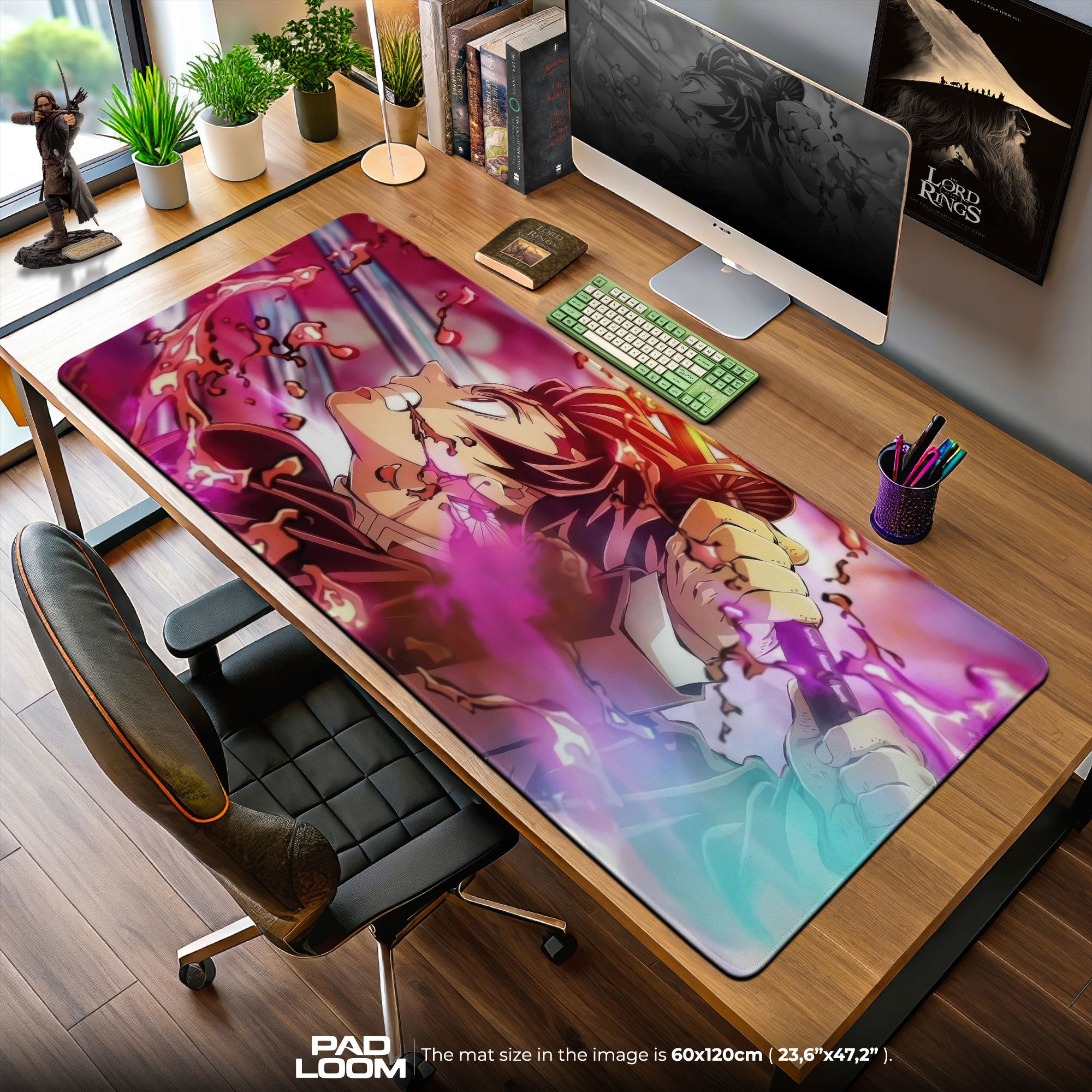 Tanjiro Kamado Rage Slash Mouse Pad, Demon Slayer Gaming Desk Mat