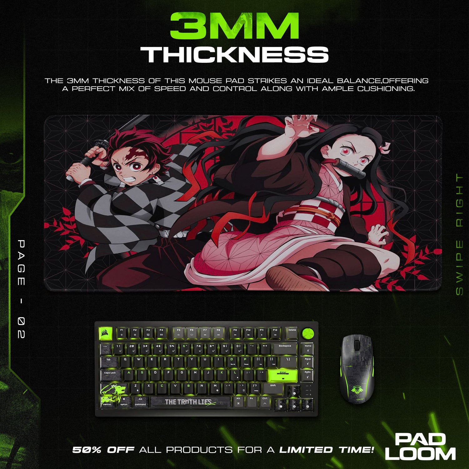 Tanjiro & Nezuko Mouse Pad - Sibling Bond Anime Desk Mat Padloom