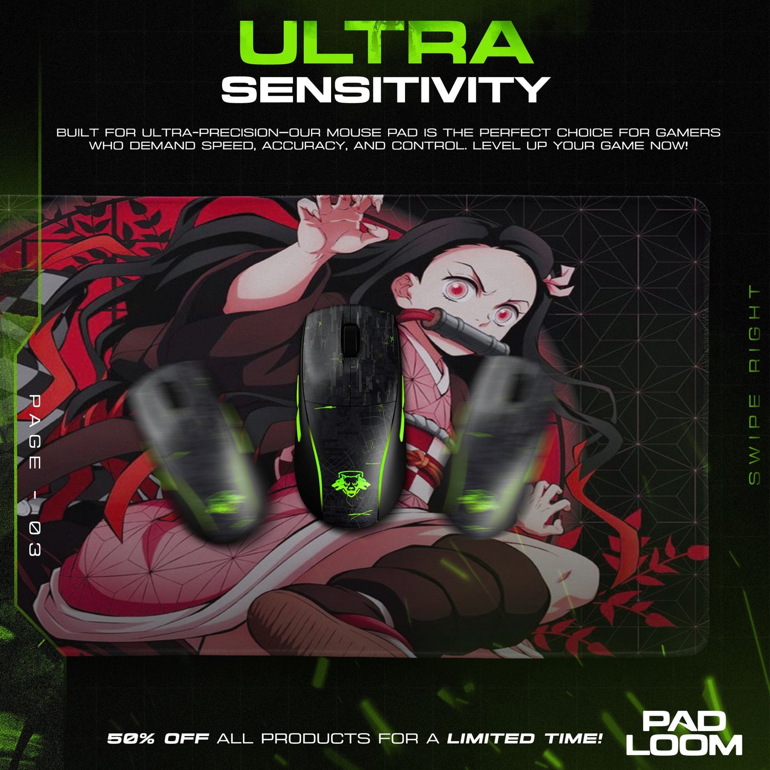 Tanjiro & Nezuko Mouse Pad - Sibling Bond Anime Desk Mat Padloom