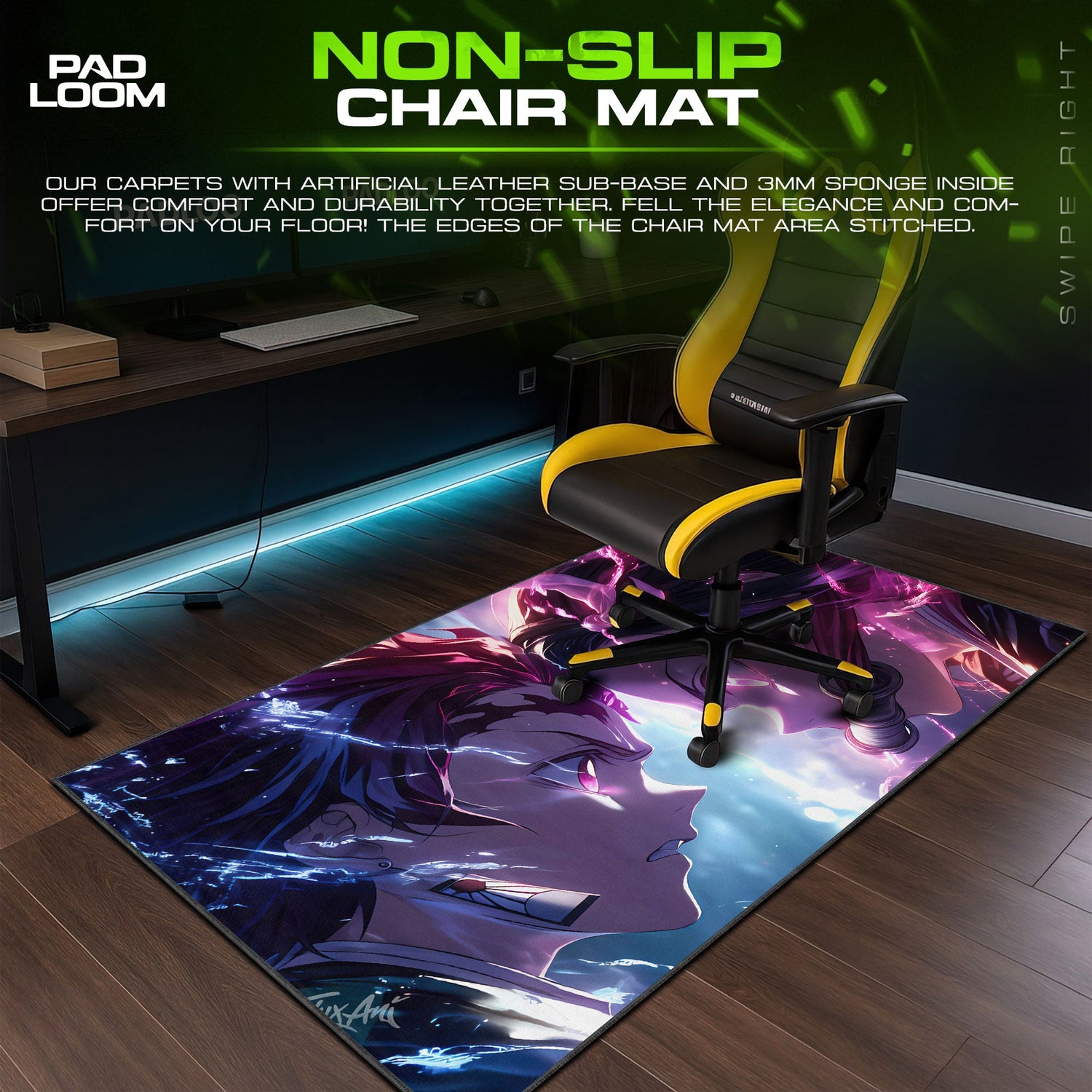 Tanjiro vs Nezuko Clash Mouse Pad, Demon Slayer Gaming Desk Mat Padloom