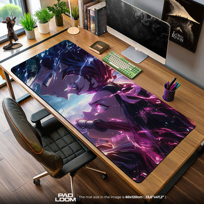 Tanjiro vs Nezuko Clash Mouse Pad, Demon Slayer Gaming Desk Mat