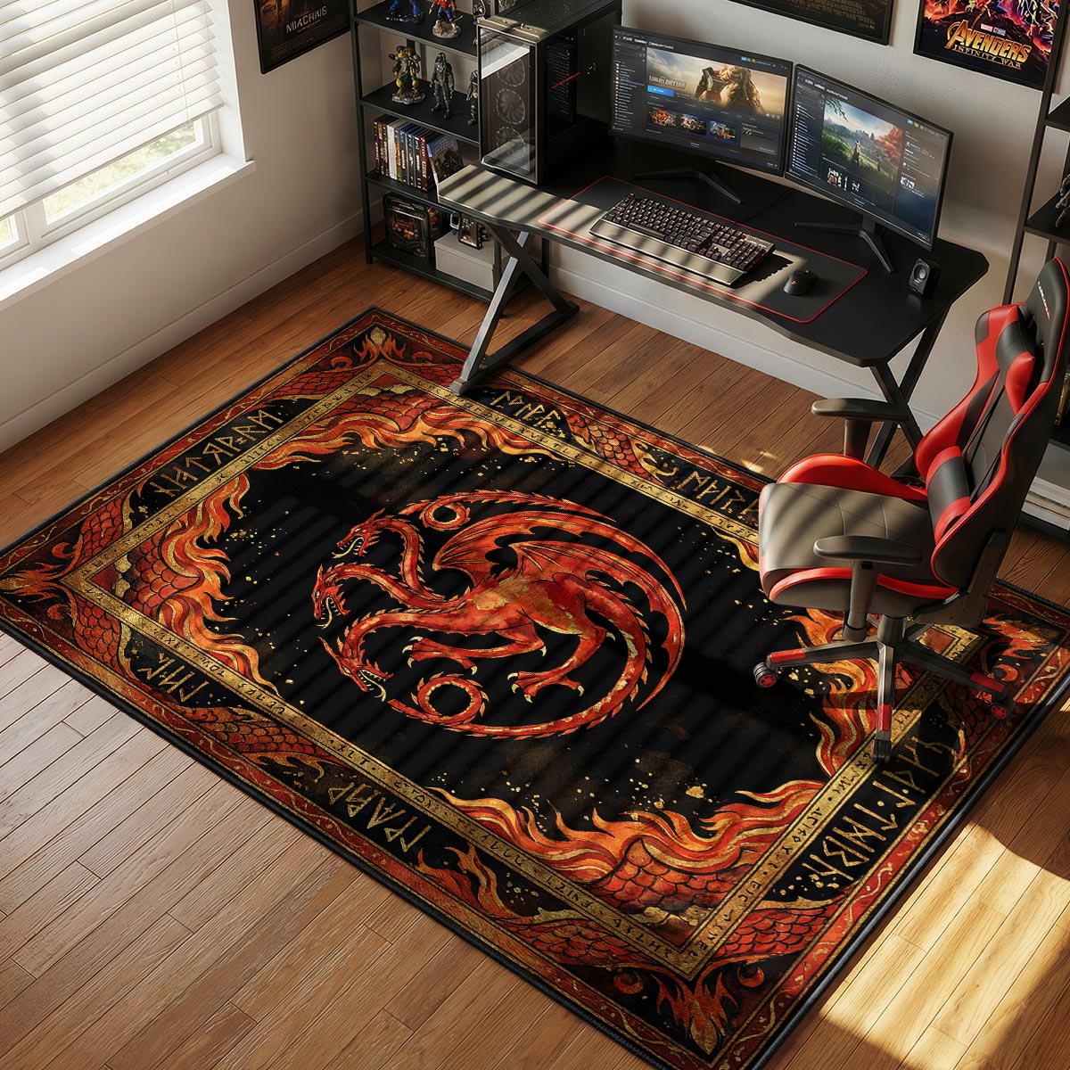 Targaryen Dragon Fire Game Thrones Room rug — main product view