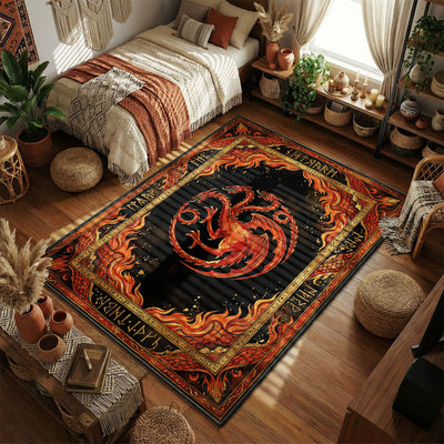 Targaryen Dragon Fire Rug - Game of Thrones Room Mat