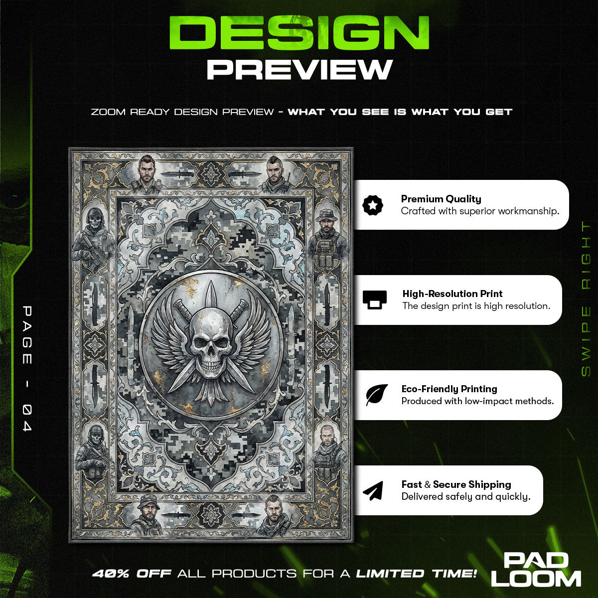 Task Force 141 Trupp Tarnteppich - Call of Duty Stuhlunterlage