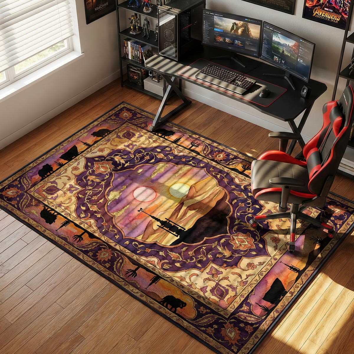 Tatooine Binary Sunset Star Wars Room rug — main product view