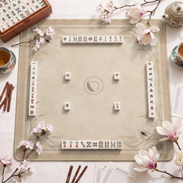 Taupe Feather Zen Mahjong Mat - Mah Jongg Mat