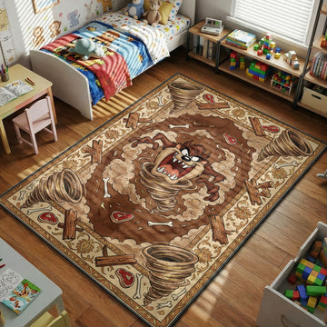 Tasmanian Devil Taz tornado Looney Tunes kids bedroom area rug