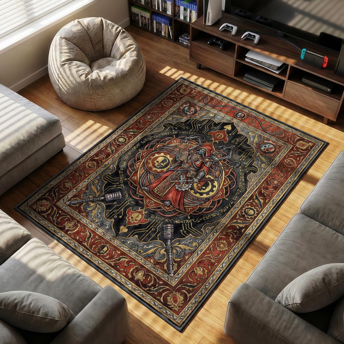 Tech-Priest Machine God Rug - Warhammer 40k Chair Mat