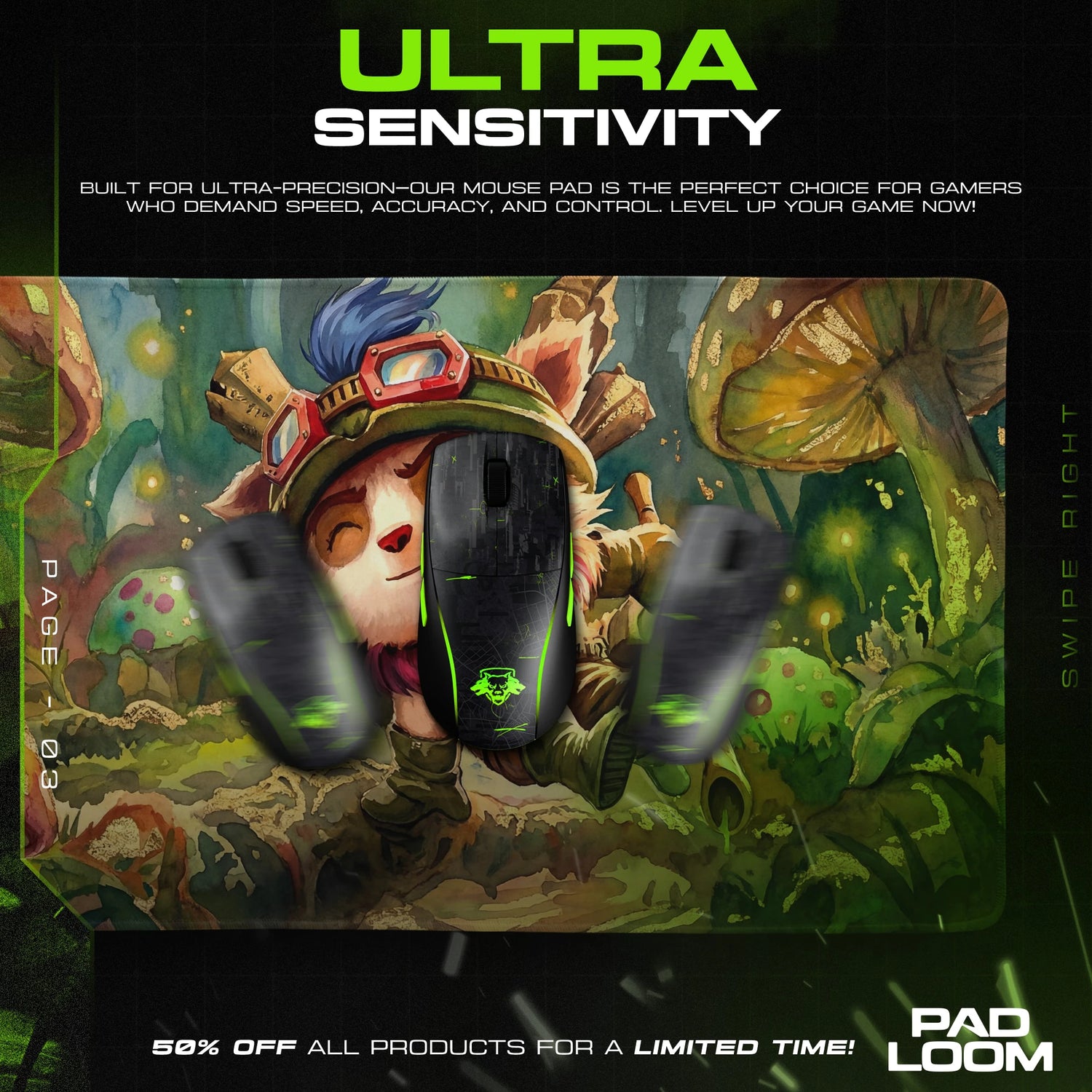 Teemo Mushroom Scout Mouse Pad - League of Legends Mat