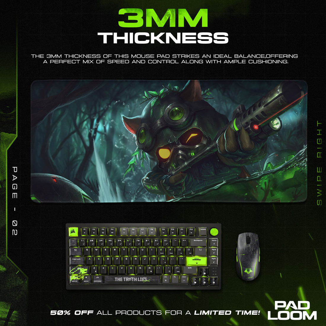 Teemo Night Scout Mouse Pad, League of Legends Gaming Desk Mat