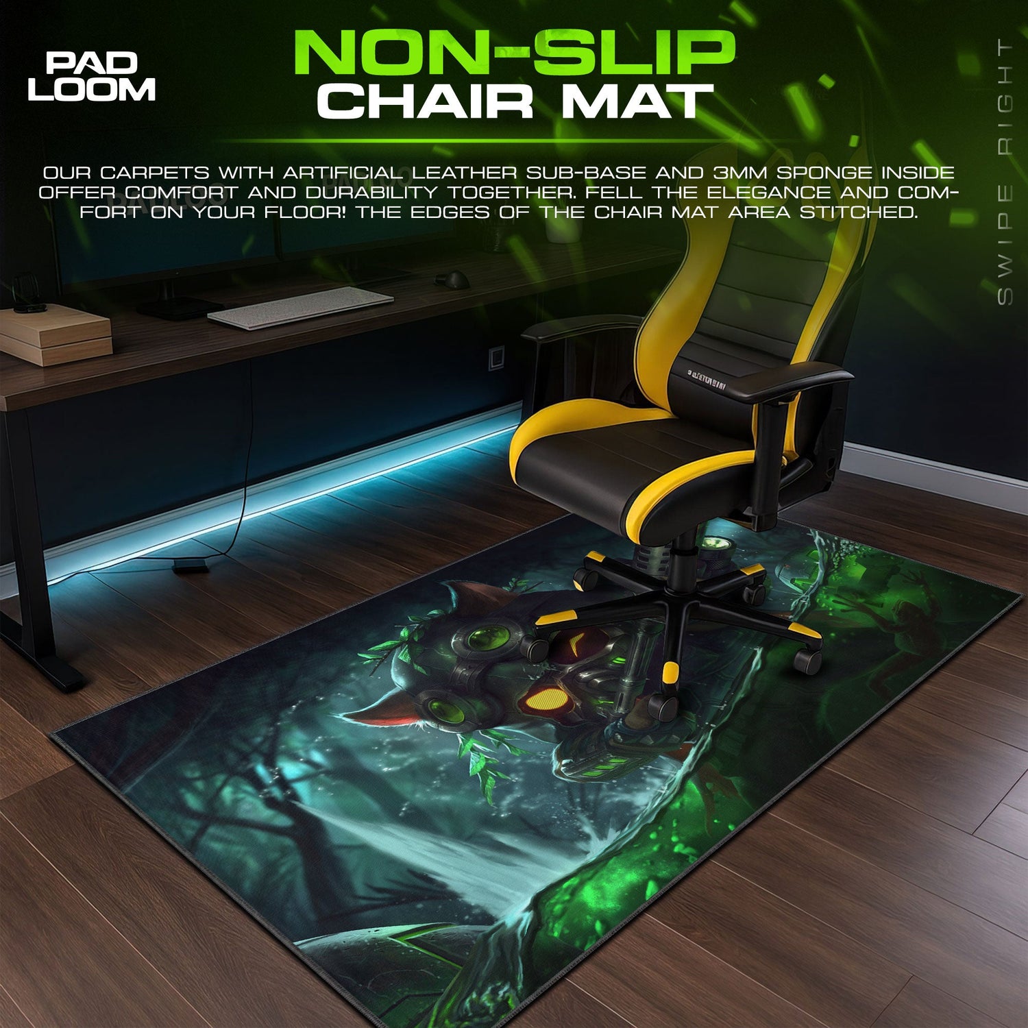 Teemo Night Scout Mouse Pad, League of Legends Gaming Desk Mat Padloom