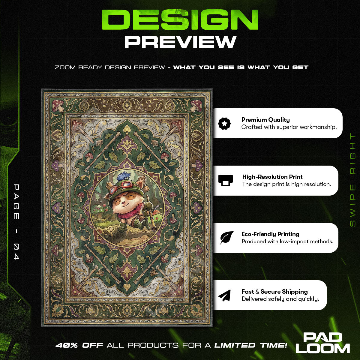 Teemo Scout Ambush Rug - League of Legends Chair Mat