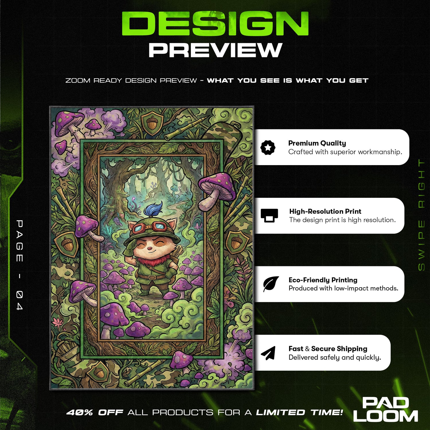 Teemo Scout Forest Rug - League of Legends Chair Mat