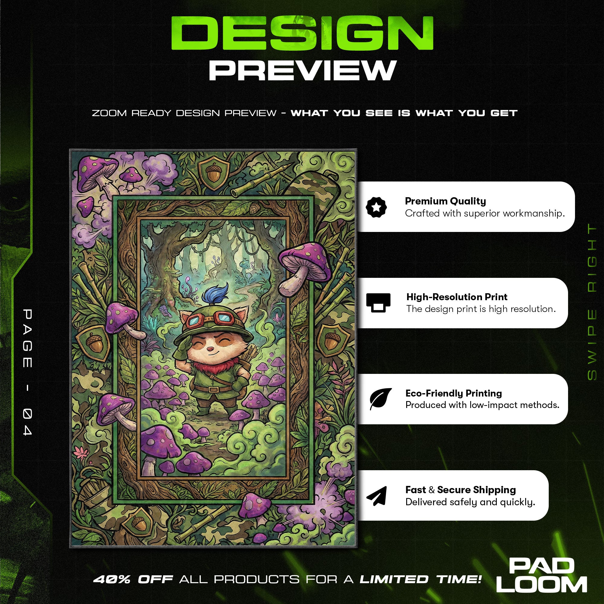 Teemo Scout Forest Rug - League of Legends Chair Mat