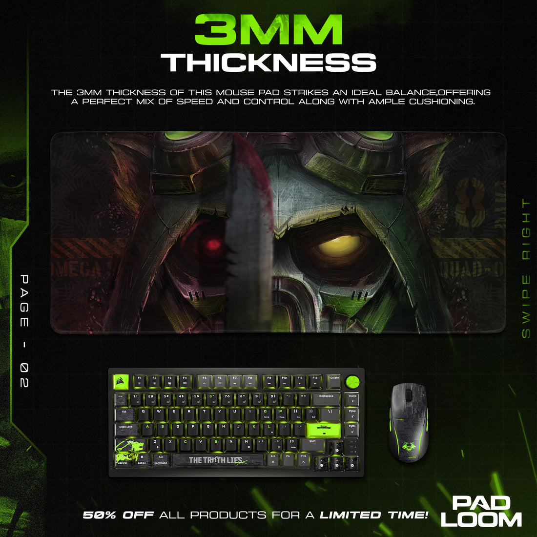 Teemo Slayer Mask Mouse Pad, League of Legends Gaming Desk Mat
