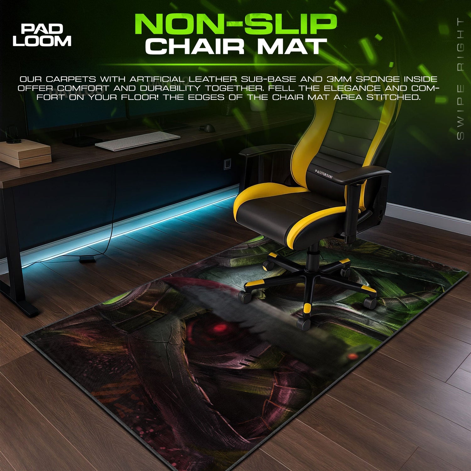 Teemo Slayer Mask Mouse Pad, League of Legends Gaming Desk Mat Padloom