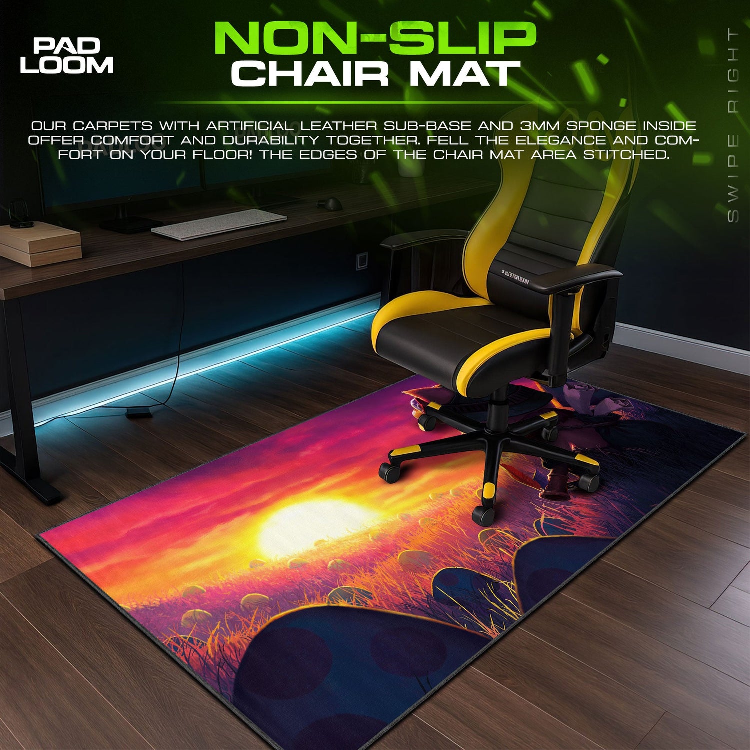 Teemo Sunset Mouse Pad, League of Legends Gaming Desk Mat Padloom