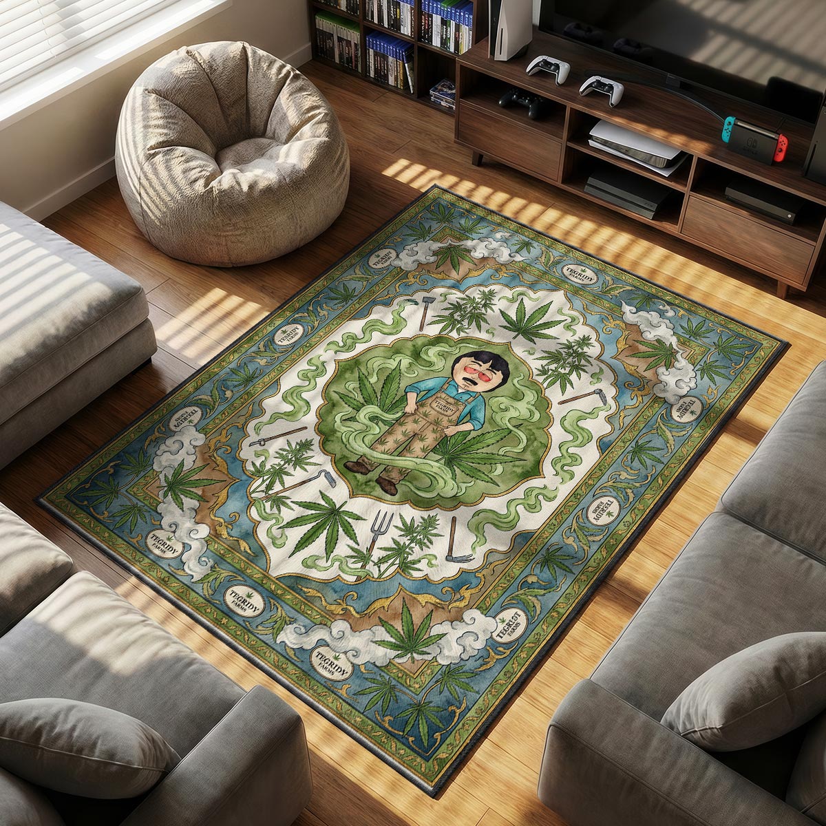 Tegridy Farms Rug | Cartoon Area Rug β Padloom