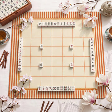 Terracotta Grid Mahjong Mat – neoprene mah jongg table mat