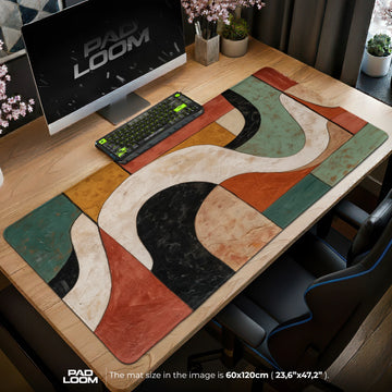 Terracotta Waves Mouse Pad - Abstract Desk Mat