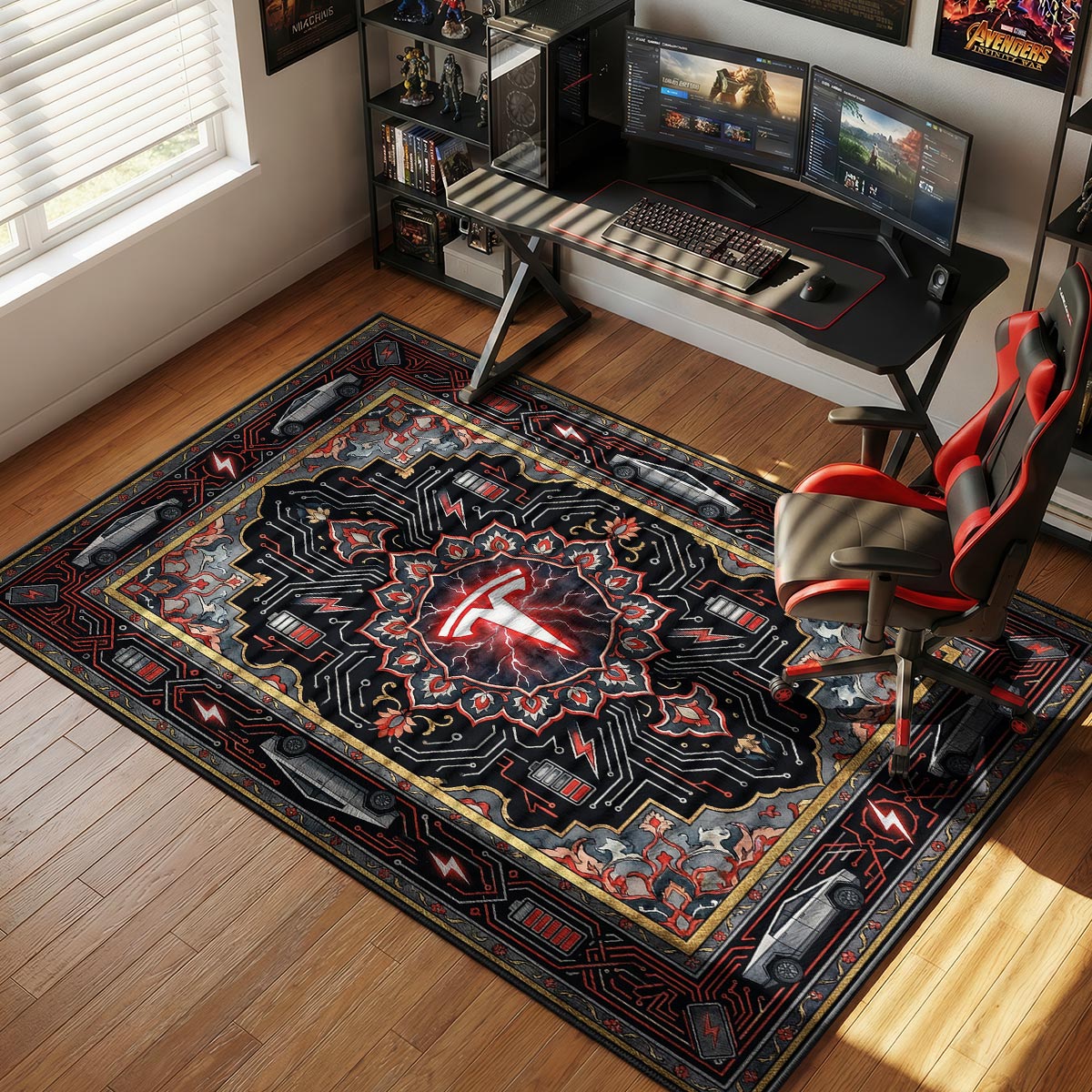 Tesla Cybertruck Logo Hypebeast rug — main product view
