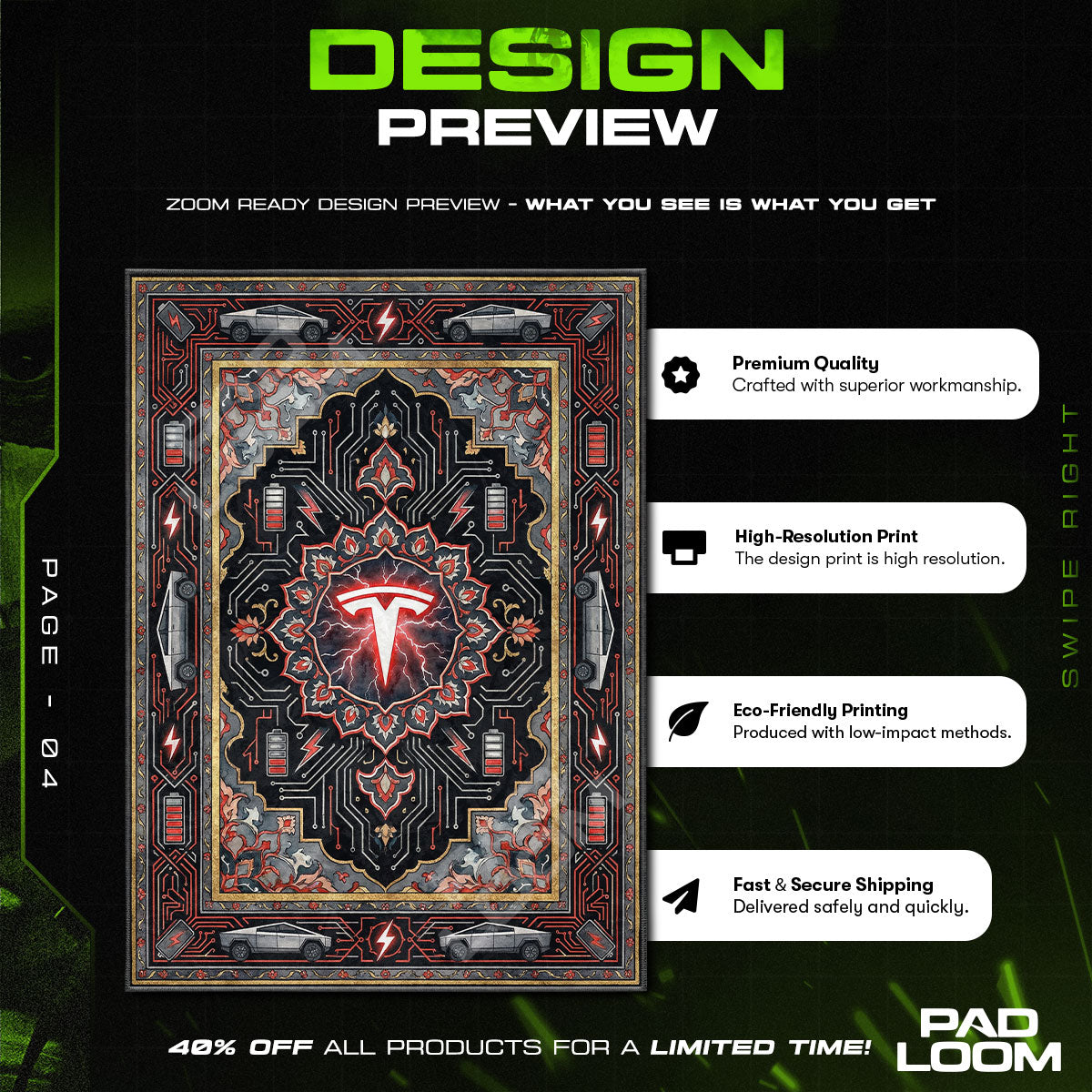 Hypebeast character design printed on rug