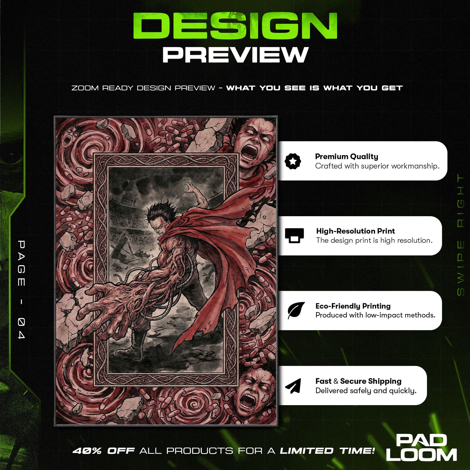 Chair character design printed on rug
