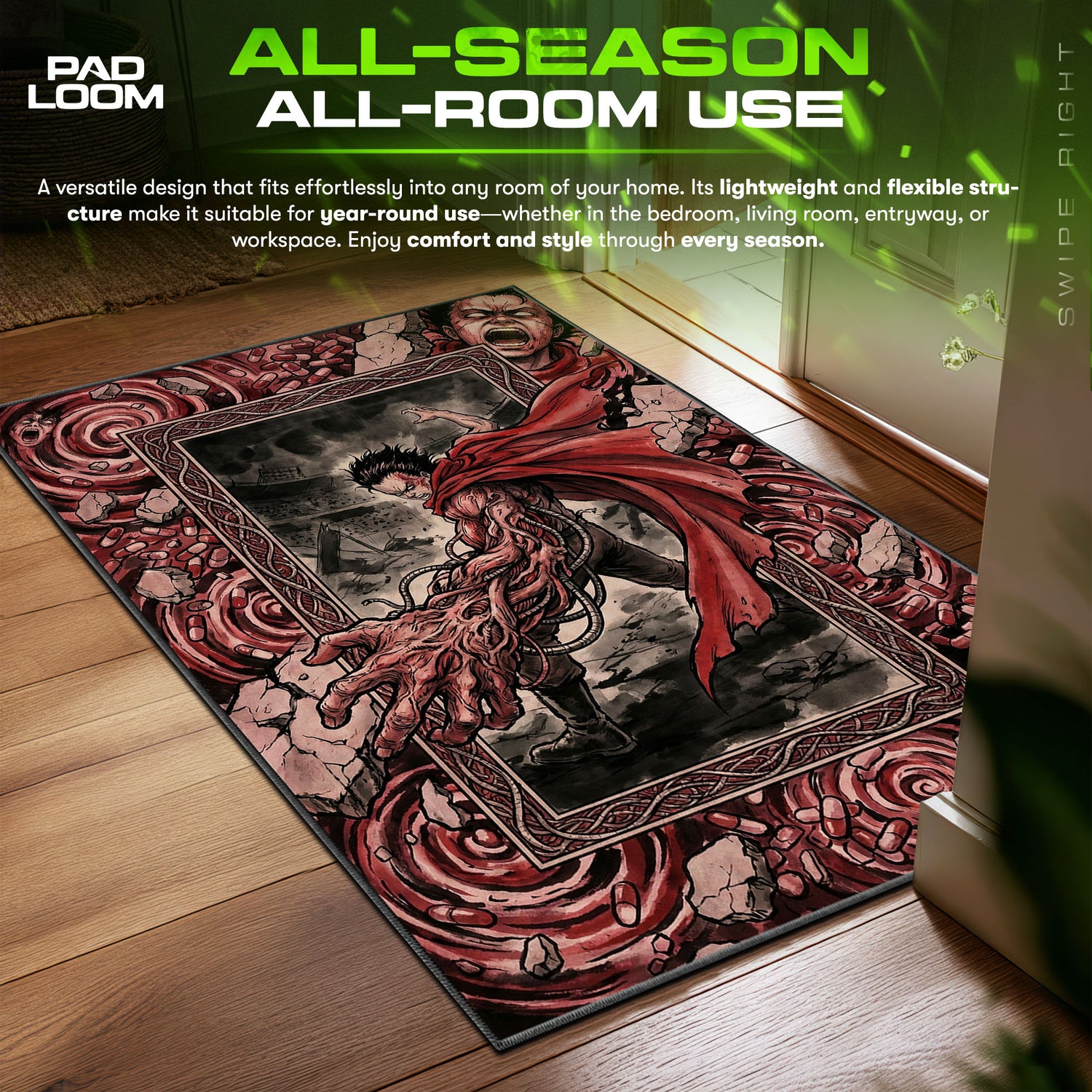 Dynamic Product Title Tetsuo Mutation Chaos Akira Chair fan rug — premium quality print