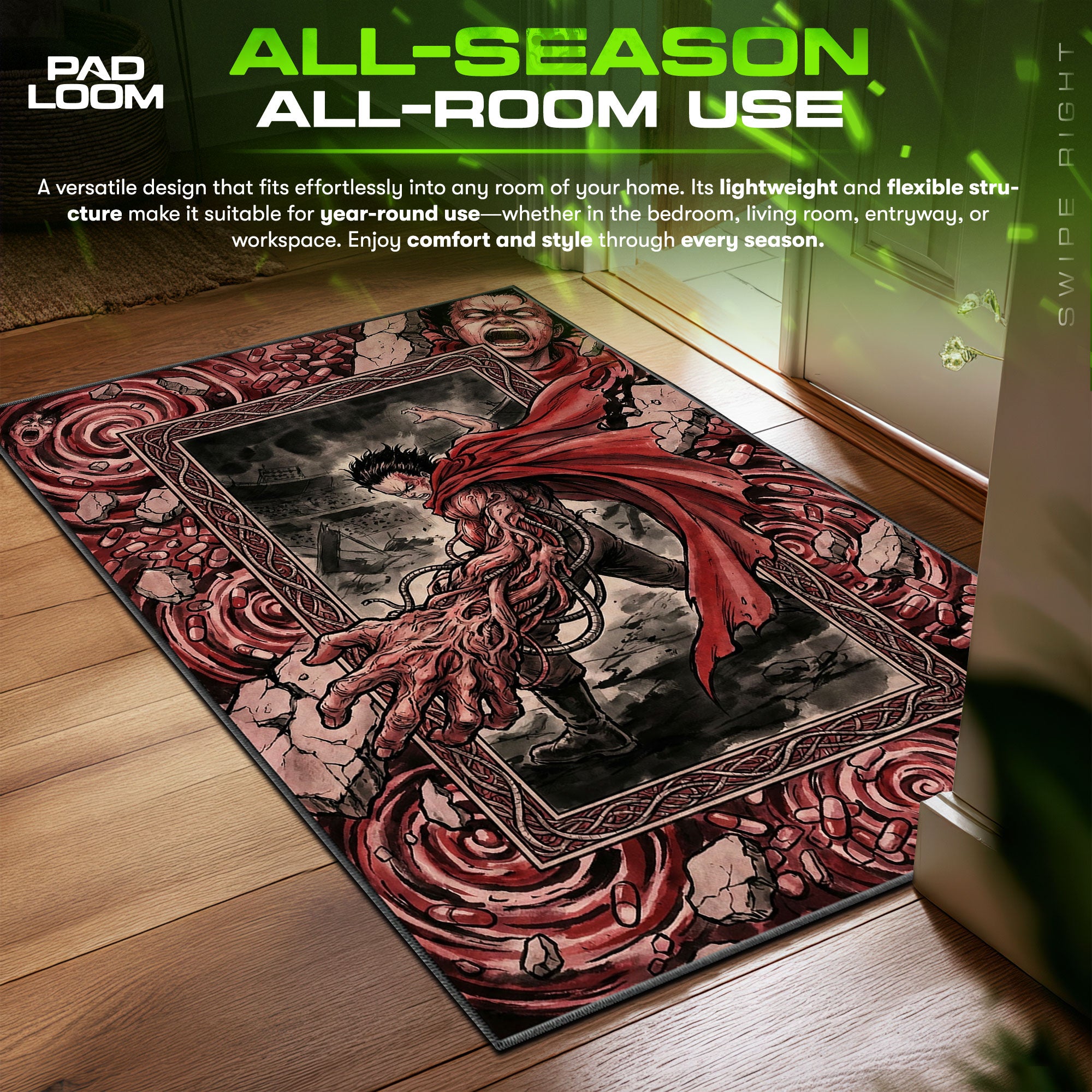 Dynamic Product Title Tetsuo Mutation Chaos Akira Chair fan rug — premium quality print