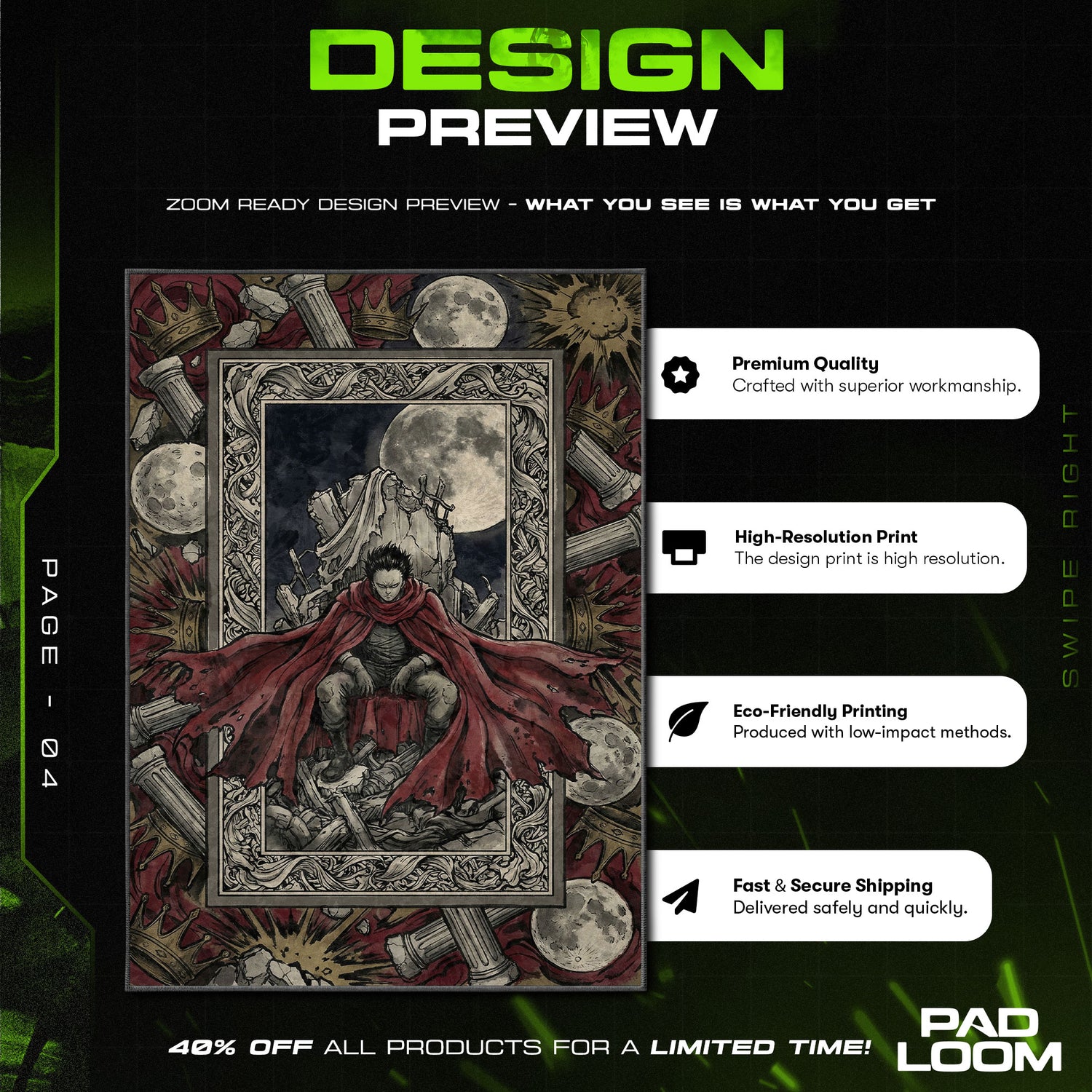 Chair character design printed on rug