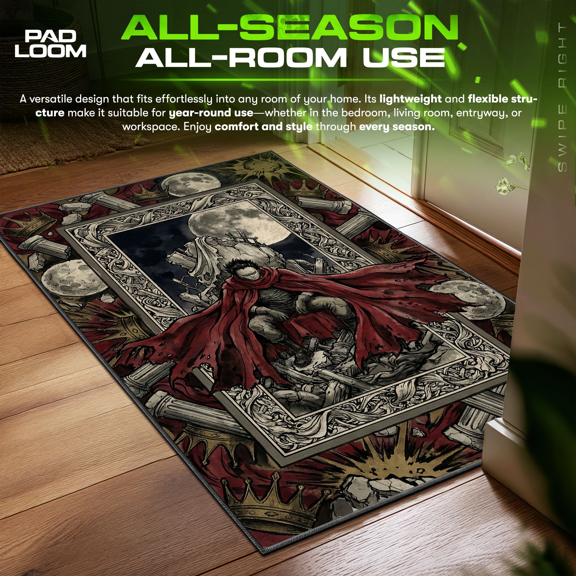 Tetsuo Shima Throne Ruins Akira Chair fan rug — premium quality print