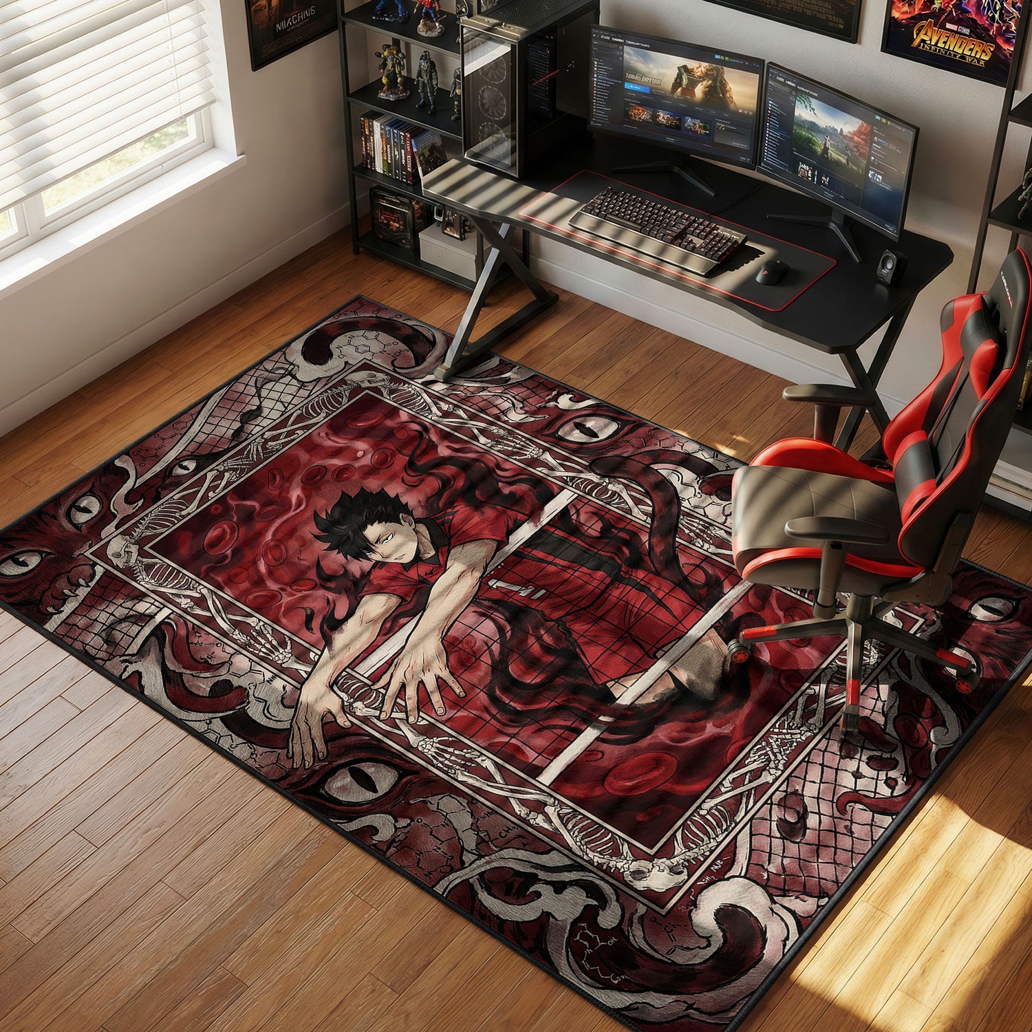 Tetsuro Kuroo Chemistry Block Haikyuu Chair rug — main product view