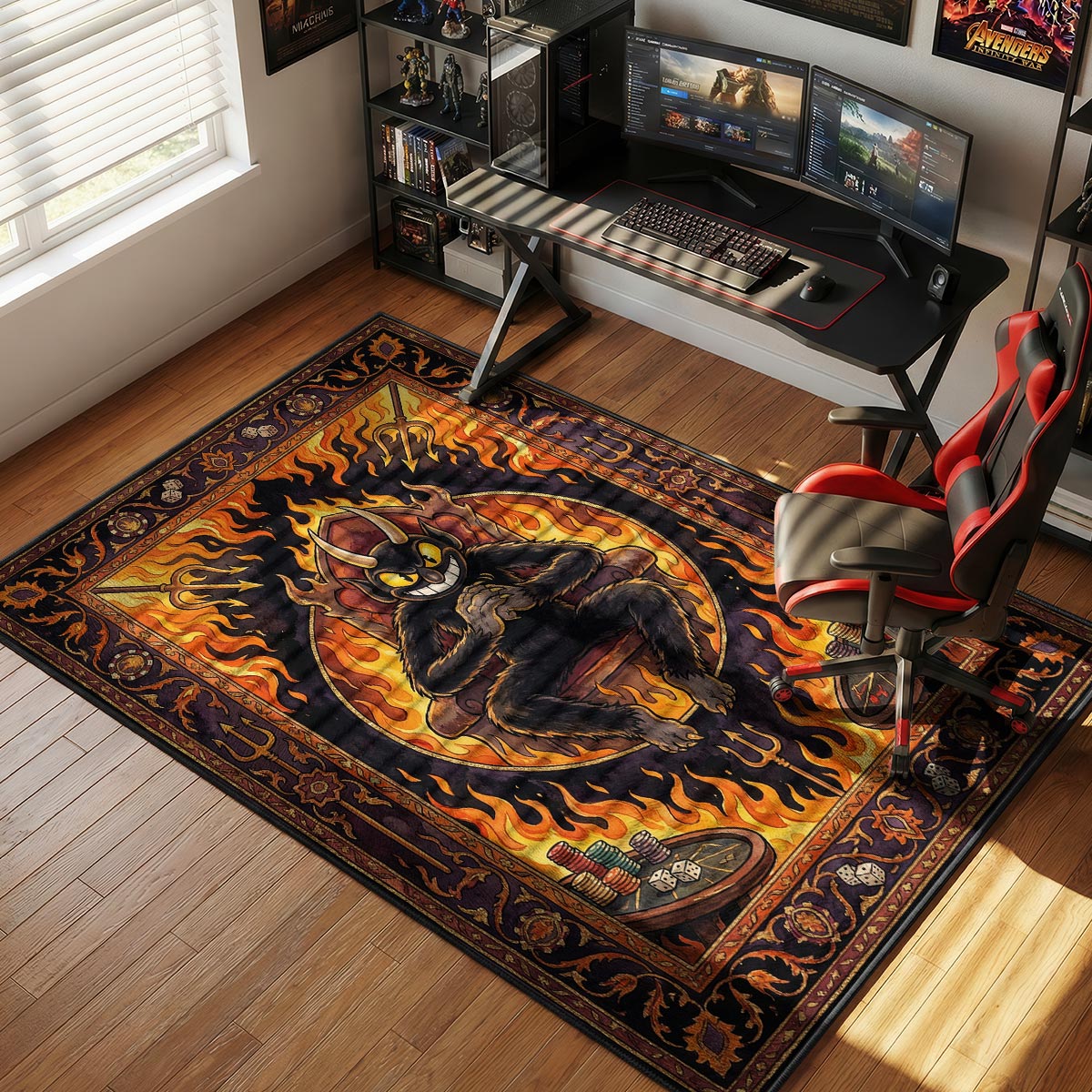 The Devil Inferno Throne Rug - Cuphead Chair Mat