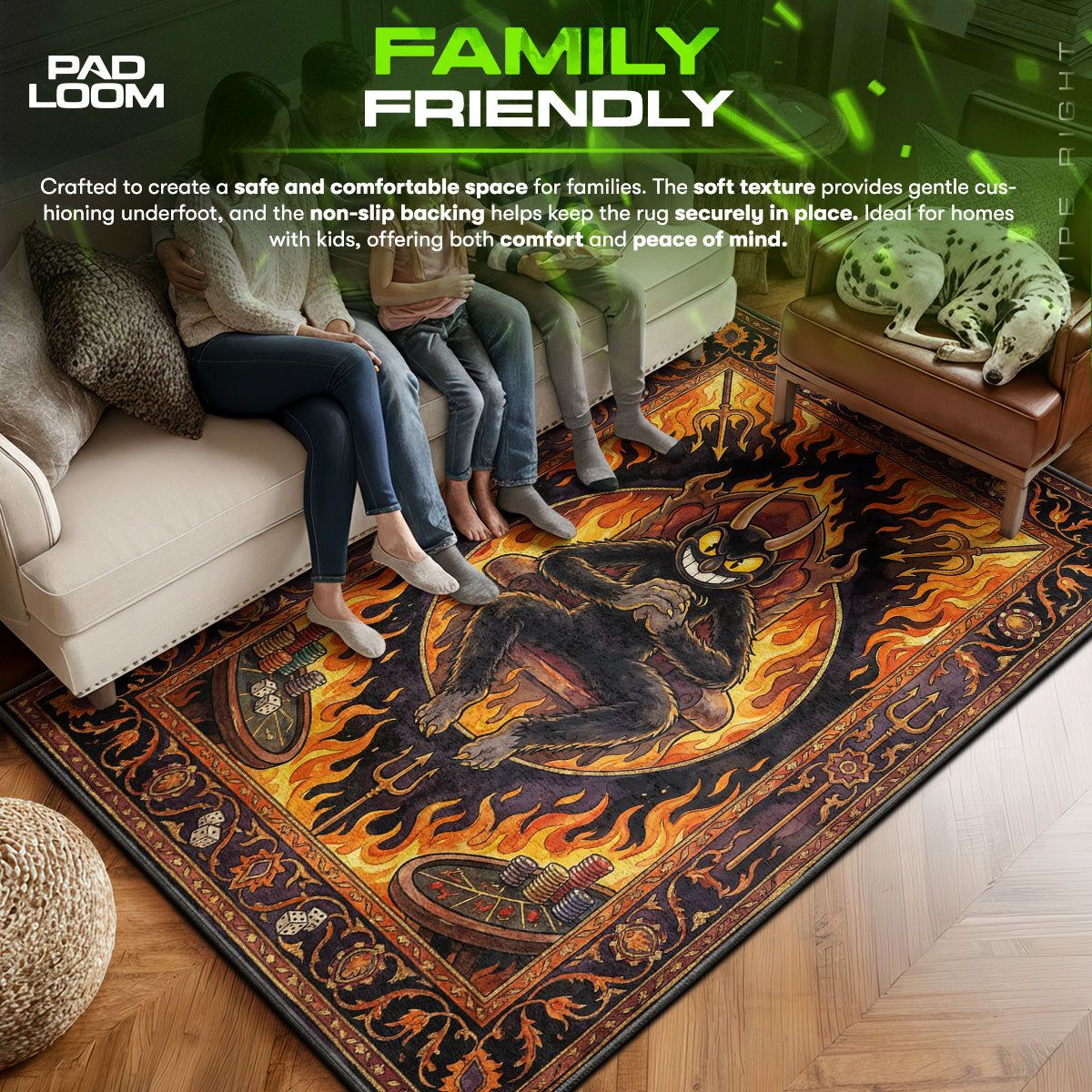 The Devil Inferno Throne Rug - Cuphead Chair Mat