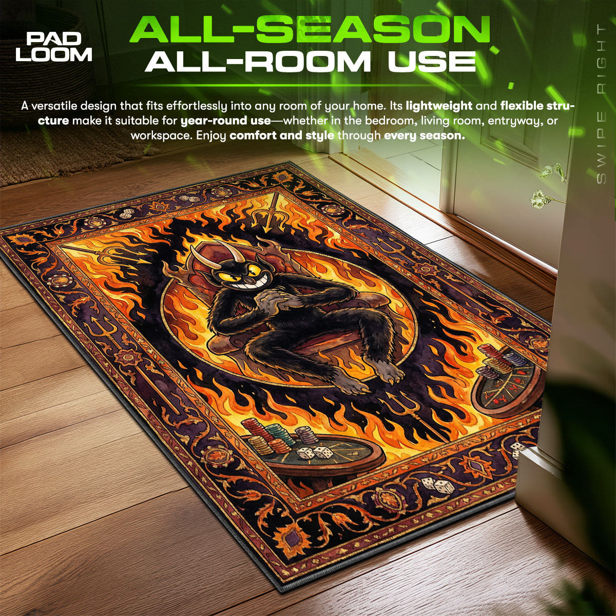 The Devil Inferno Throne Rug - Cuphead Chair Mat