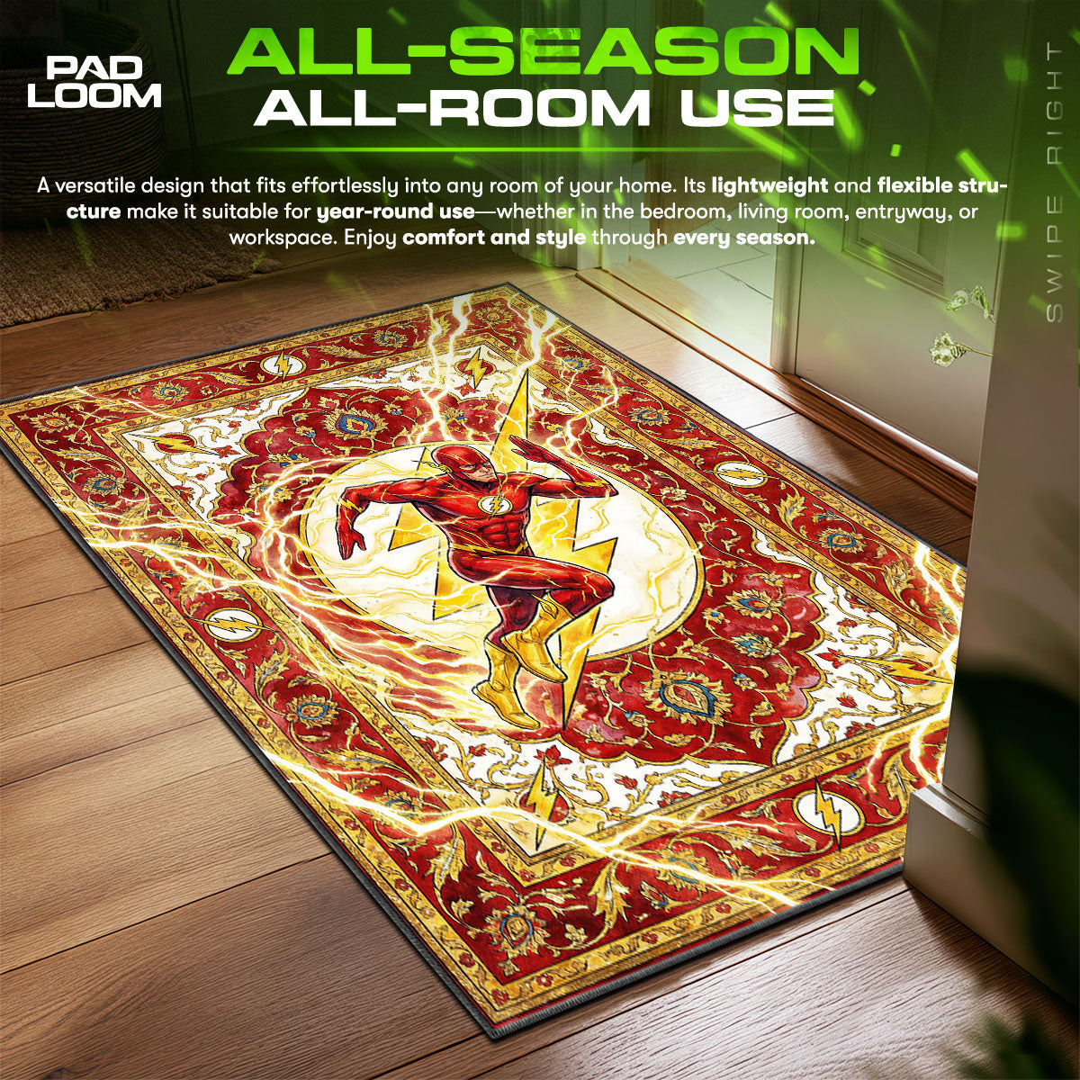 Flash Speed Force DC Comics Room fan rug — premium quality print