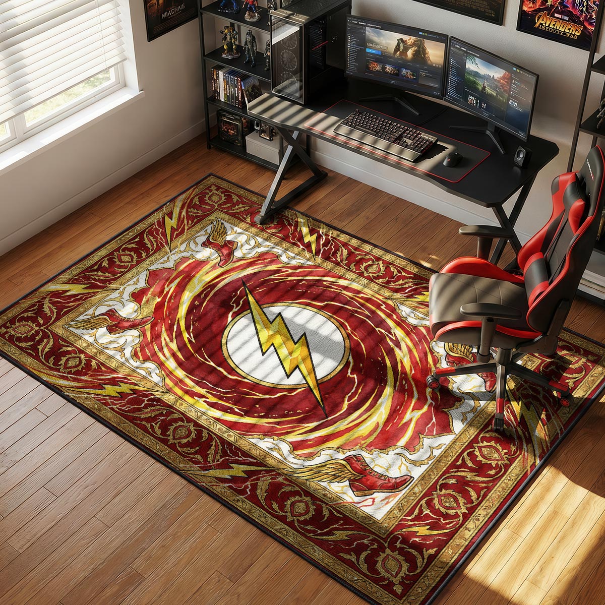 Flash Speed Force Swirl DC Comics Room rug — main product view