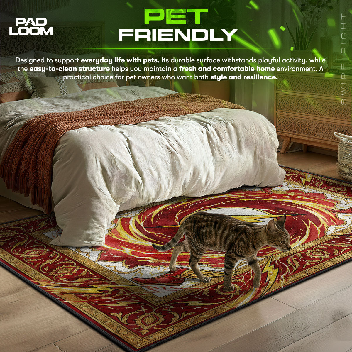 Detailed close-up of Flash rug pattern