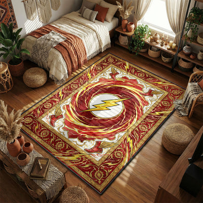 The Flash Speed Force Swirl Rug - DC Comics Room Mat