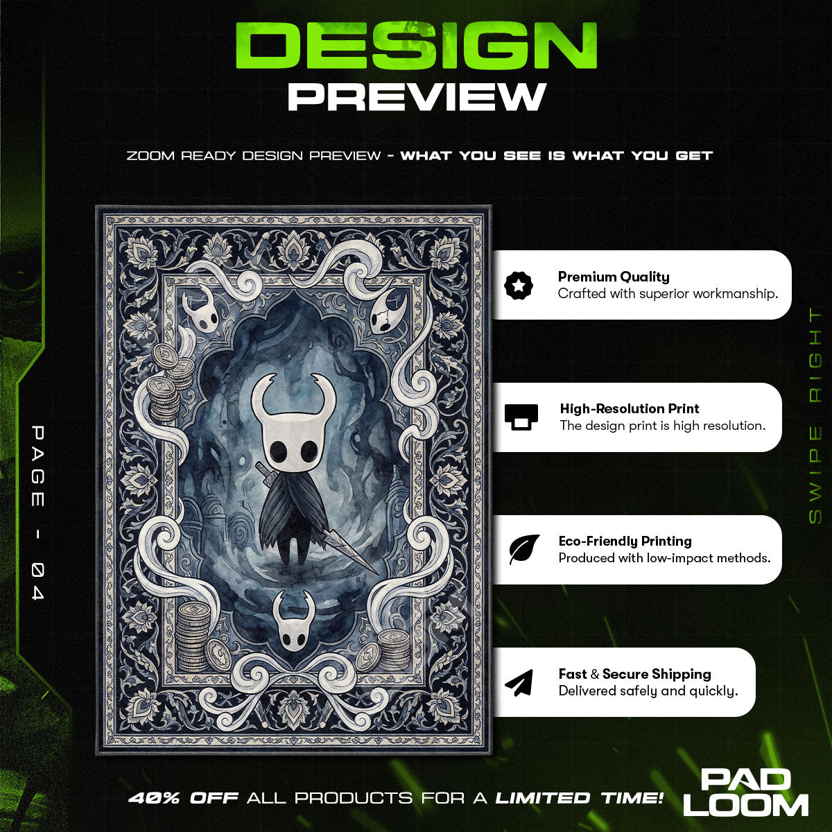 Chair character design printed on rug