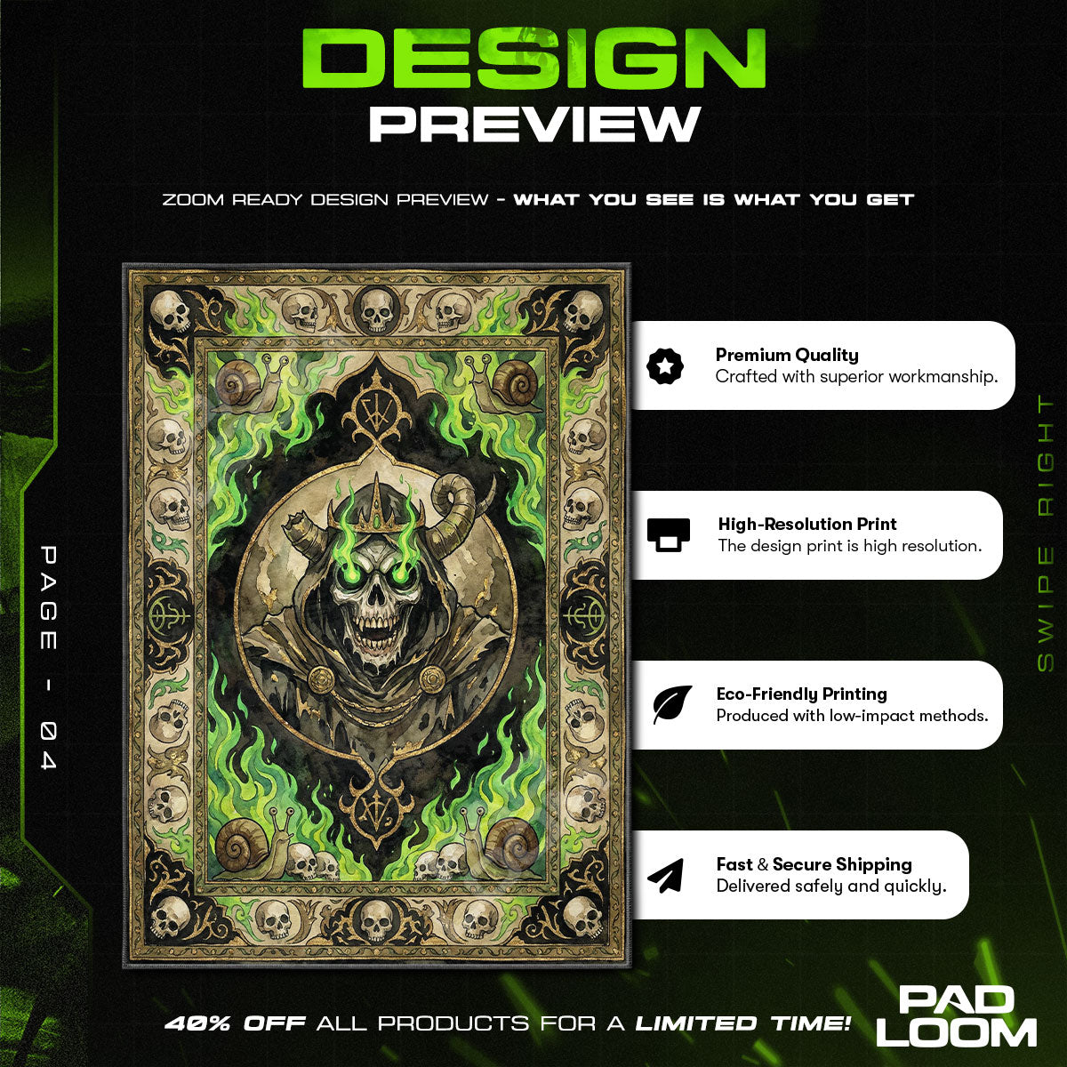 Room character design printed on rug