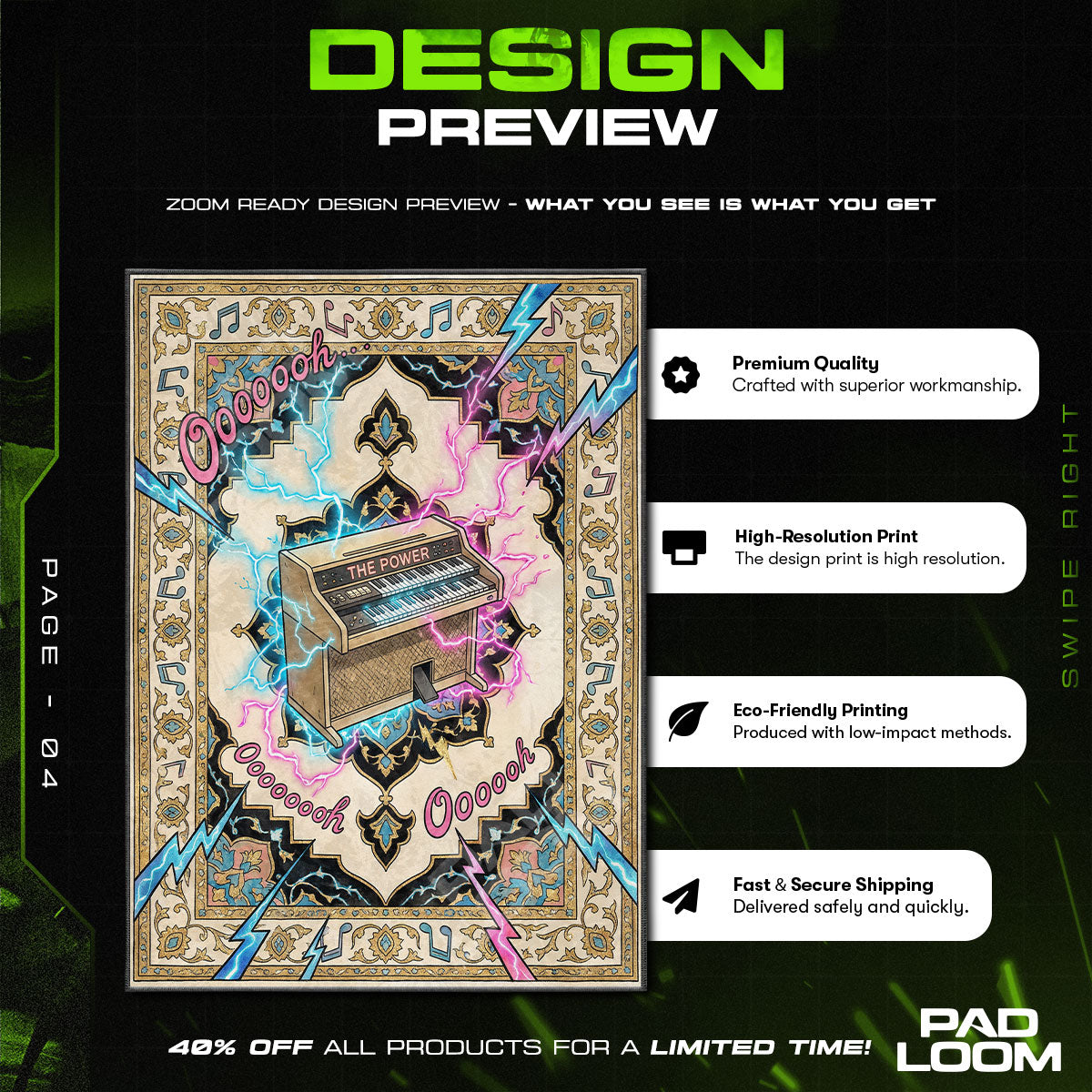 Power Keyboard Regular Show Cartoon Area rug — main product view