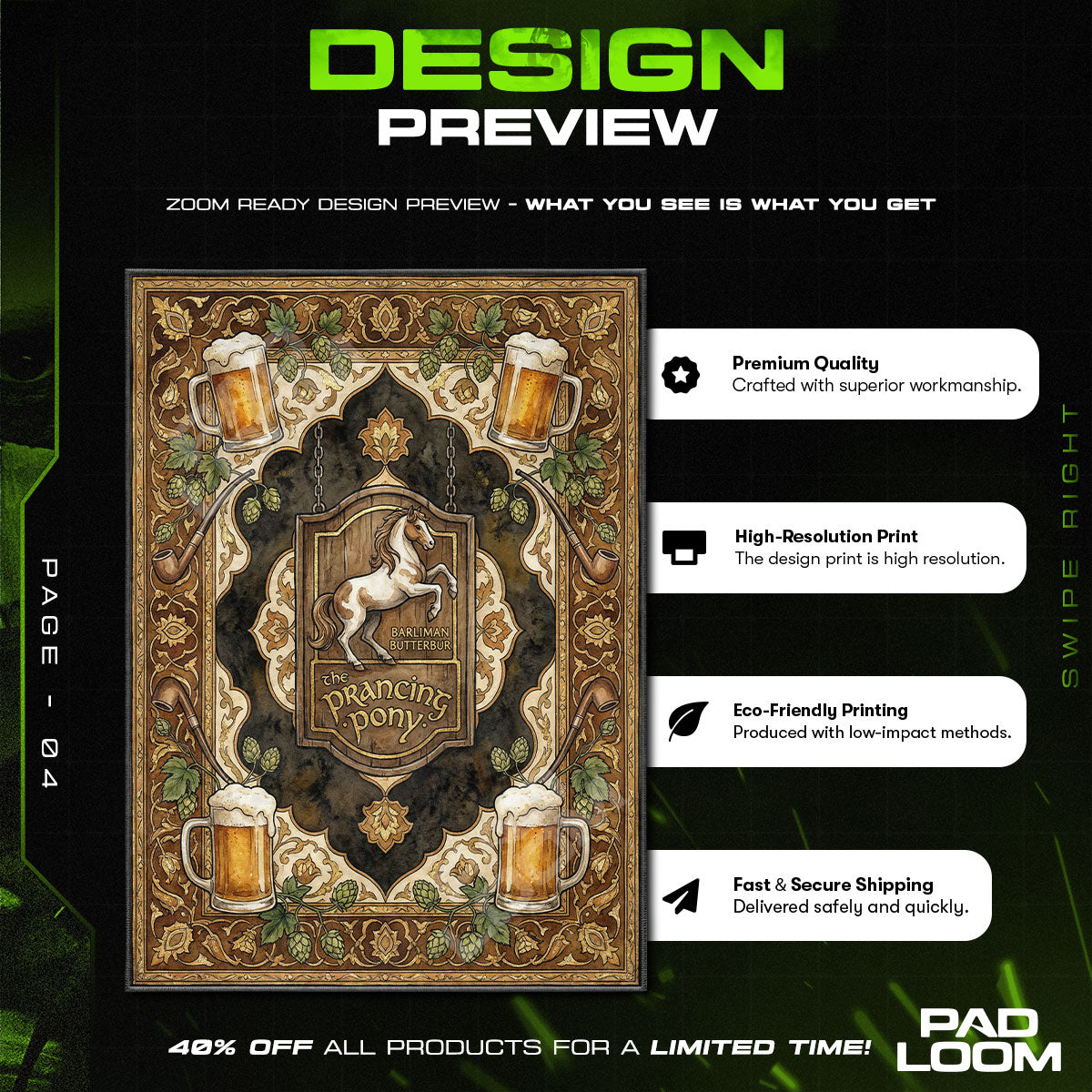 Room character design printed on rug