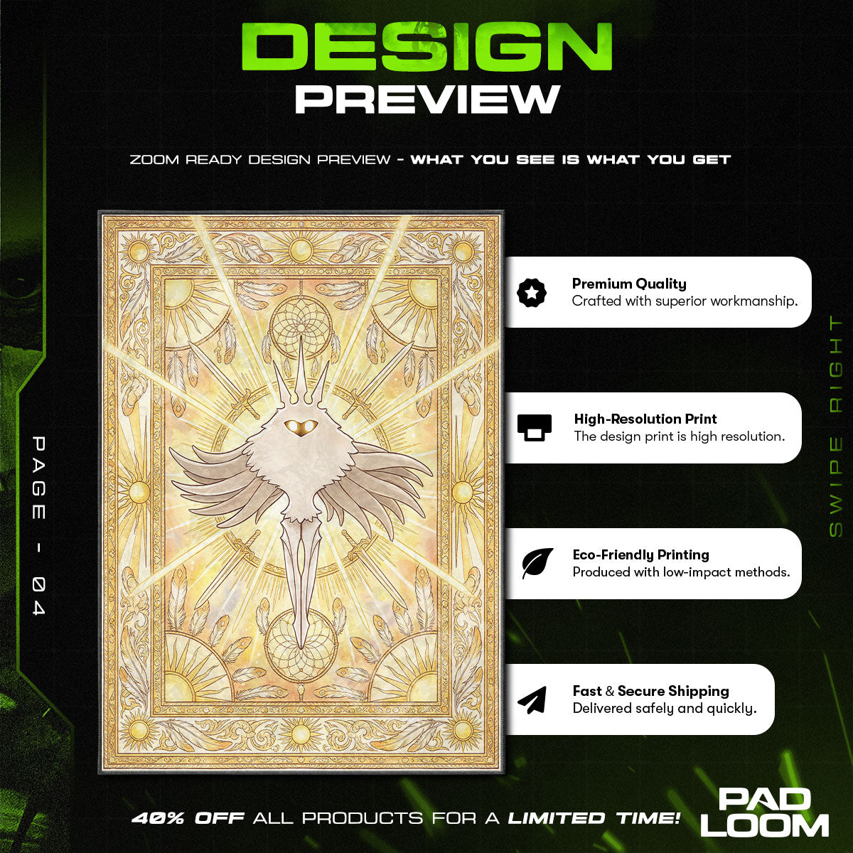 The Radiance Celestial Rug - Hollow Knight Chair Mat