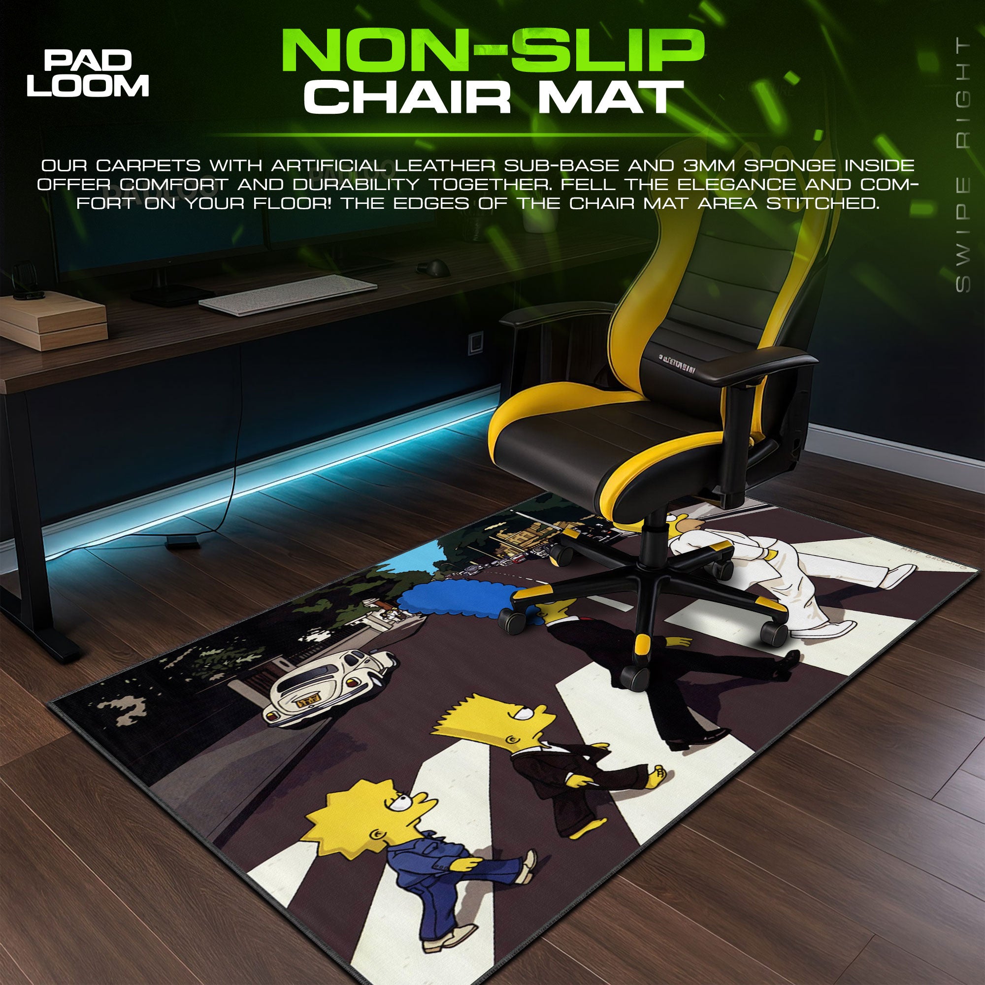 The Simpsons Mouse Pad, Abbey Road Parody Cartoon Desk Mat